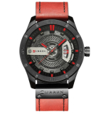 Pánske hodinky C8301 s kalendárom červené